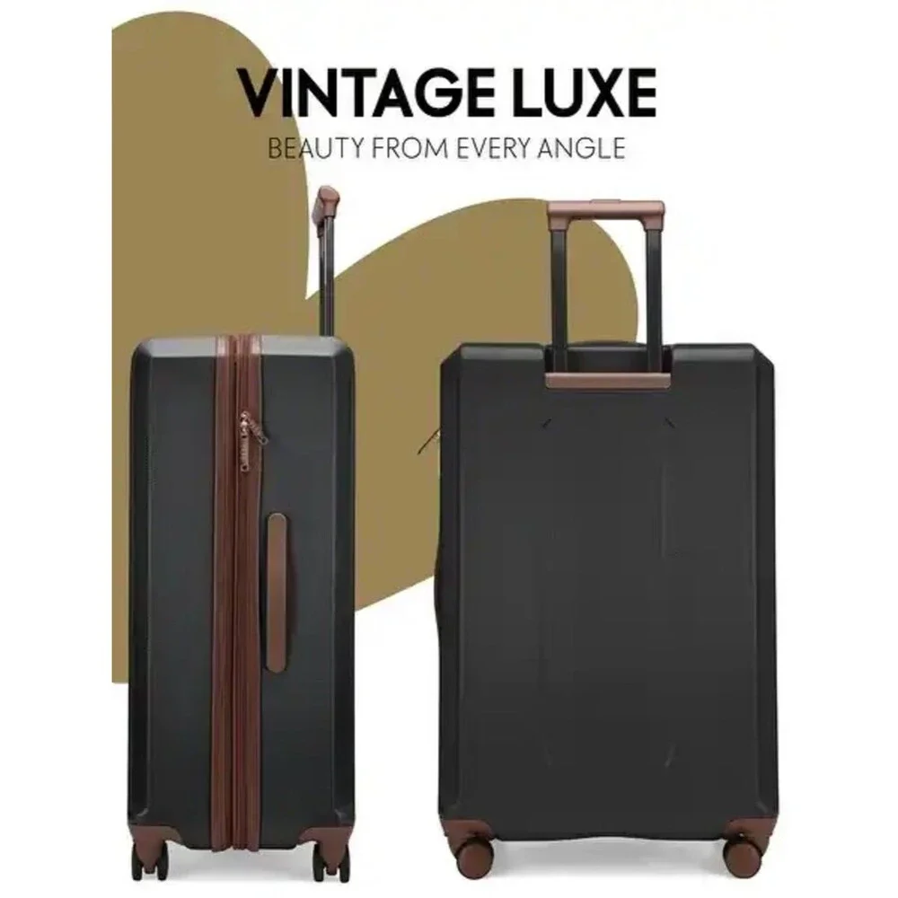 Elle Luxe Journey 1 Piece Expandable Retro Spinner Rolling check in Luggage
